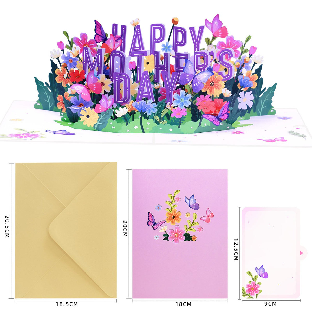 Laser Cut Mother's Day Greeting Card Creative Gift 3D Standing Card Intricate Details Paper Flower Arrangement Long-Lasting Keepsake for Mothers, Grandmothers, Wives