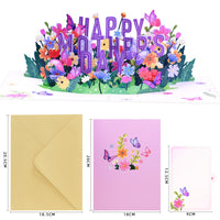 Laser Cut Mother's Day Greeting Card Creative Gift 3D Standing Card Intricate Details Paper Flower Arrangement Long-Lasting Keepsake for Mothers, Grandmothers, Wives