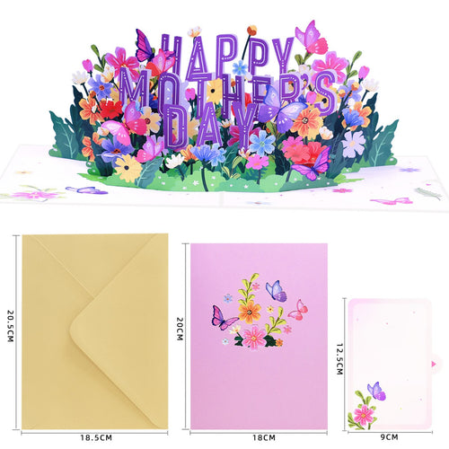 Laser Cut Mother's Day Greeting Card Creative Gift 3D Standing Card Intricate Details Paper Flower Arrangement Long-Lasting Keepsake for Mothers, Grandmothers, Wives