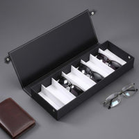 8 Compartment Glasses Box Lidded 8-Compartment Sunglasses Organizer Eyewear Collection Box Stylish Design Spectacle Storage