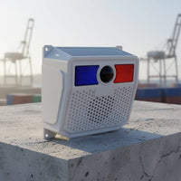 Solar Voice Alarm Outdoor Motion Alarm with Solar Charging Loud Noise Maker for Construction Workers, Perimeter Security