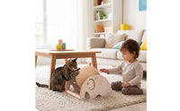 Sisal Cat Scratching Toy with Wooden Frame Natural Cat Scratching Ball Stable Interactive for Living Room