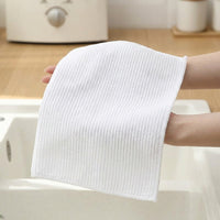 Highly Absorbent Microfibre Cloth Pack of 5, White Dish Cloths for Kitchen, Reusable Microfiber for Dishes and Cookware Drying