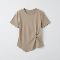 T Shirts for Women UK with Irregular Hem and Twist Knot Detail, Ladies Short Sleeve Casual Wear, Flattering Fit Design
