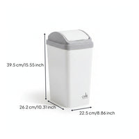 Covered Design Lidded Trash Can Matte Finish Swing-Top Trash Can Rounded Edges Wastebasket for Bathroom