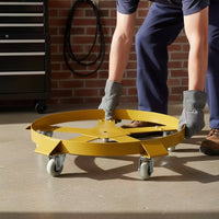 Drum Dolly with Caster Wheels Industrial Steel Drum Dolly Close-to-the-Ground Non Tipping for Factory