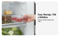 Divided Compartments meat Portioning Box health-safezer Safe Stackable Deli meat storage container crispKeeping Refrigerator Organizer food-safe plastic for Meal food-safeppers, Home Cooks, Office Workers, Kitchen