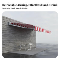 Retractable Awning Sturdy Aluminum Frame Retractable Patio Awning Sun Protection Manual Patio for Shopkeepers, Storefront, Doorway, Backyard
