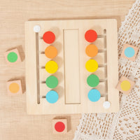 Color Sorting Board Screenunplugged Wooden Sliding Game Color Matching Game Tactile Toy Safe for Preschoolers, Playroom