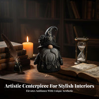 Witchy Aesthetic Gothic Gnome Statue Ideal Gift Gothic Resin Figurine Magical Decor for Goth Enthusiasts, Tabletop, Mantelpiece, Living Room