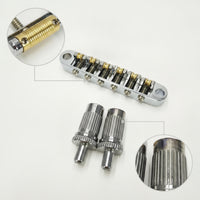 Guitar Roller Saddle Bridge Individual Intonation Adjustment Roller Bridge with Posts Tuning Stability Hardware for Guitarists, Luthier