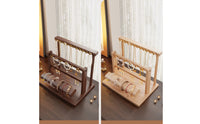uncoveredFrame Wood Jewelry Display Rack Desktop Two-Tier Jewelry Organizer Gold-Tone 2 Tier T-Shaped Bar Display Wooden