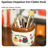 Multi-Compartment Makeup and Pen Holder small Design Desktop Organizer Space-Saving Storage holder adaptable for Students, Office Workers, Dressing Table, Vanity, Bedroom, Dorm Room