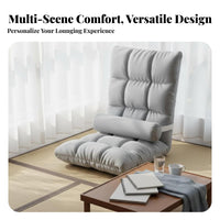Multifunctional Foldable Lazy Sofa Ergonomic Design Folding Lazy Sofa Removable Washable Cover Single Person Reclining Chair Sturdy Frame for Students, Young Adults, Gamers, Dorm Room, Bay Window, Bedroom, Small Areas