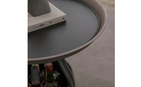 Side Table with Storage Round Side Table Leather Nightstand for Living Room, Bedroom