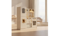 Wooden Play Kitchen Realistic Pretend Play Kitchen Interactive Wooden Toy Fridge for Kids, Children, Preschool