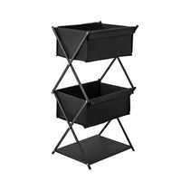 3 Tier Camping Rack Foldable Portable Storage Shelf Waterproof Textile Outdoor Gear for Campers, Picnic