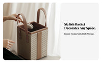 Woven Basket with Handles Woven Container Basket Rectangular