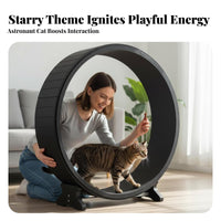 Feline jogning Wheel Spacious cylinder feline Treadmill Stable Base Pet Exercise apparatus for feline companions, Small Dogs, Indoors, Living Room, Home