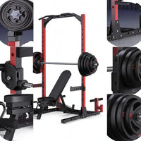 Strength Rack with Pull-up Bar Heavy-Duty Squat Rack with Weight Storage Storage Standing Gym Equipment for Weightlifters, Athletes