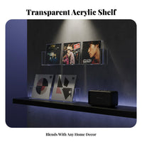 Transparent Design Clear Wall-Mounted CD Rack No-Drill Installation Display Shelf Showcase Collection Media Holder Minimalist Design for Collectors, Music Lovers, Homeowners, Living Room, Bedroom