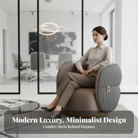 Modern Aesthetic Pleated Barrel Chair and Couch Combo Wear-Resistant Reception Sofa Group Easy to Clean Commercial Furniture High-Density Foam for Interior Designers, Office Managers, Business Owners, Beauty Salon