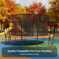 Kids Outdoor Trampoline with Safety Net, Hoop, Large Bounce, Indoor & Outdoor