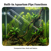 Aquarium Inflow Pipe Gentle Water Current Aquarium Outflow Pipe Crystal Clear Surface Skimmer Inflow for Aquascapers