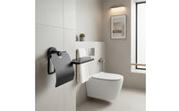 Toilet Tissue Holder with Shelf Compact Bathroom Accessory Hardware Modern for Hotel