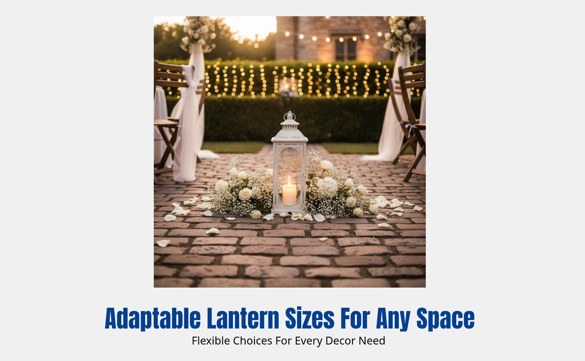 European Iron Art Candle Holder, Windproof Glass Lantern, Floor Light, Cream Decorative Piece for Home, Wedding