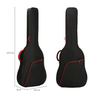 Black Padded Guitar Bag Zippered Musical Instrument Storage