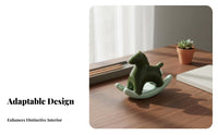 Ceramic Rocking Horse ornament Decorative Rocking Horse Adorable Design Tabletop Ornament for Collectors, Homeowners, Living Room, Home