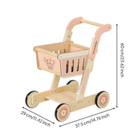 Wooden Push Push Cart Wooden Shopping Cart Slotted Panels Rounded Edges