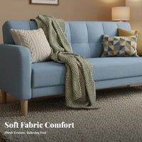 Nordic Design 3-Seater Fabric Sofa Modern Minimalist Design 3-Seater Settee Economical Living Room Furniture Space-Saving for Apartment Dwellers, Small Families, Homeowners, Home