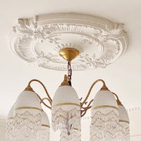 Ceiling Medallion Paintable French Design Light Canopy DIY Friendly for Entryway