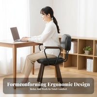 Retro Design Upholstered Vanity Chair Curved rearrest Upholstered Shell Chair with casters Mobile Casters rotating Armchair Plush Comfort for Students, Office Workers, Teens, dressing area, Bedroom, Dormitory