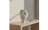 Modern Minimalist Wave Vase Creative Shape Wavy Border Vase Sculptural Design Home Decor Centerpiece for Sales Office, Showroom