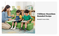 3 Pieces Easy to Clean Transformable Cushion Playset Rounded Corners Cartoon Block Couch Long-Lasting kids' Sofa Skin-Friendly for Toddlers, Educators, Parents, Kindergarten, Reading Corner, Library, Indoor Play