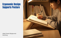 Book Stand, Adjustable Rack, Wooden Writing Board, Neck Support, Posture Correction for Study and Work
