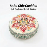 Bohemian Mandala Floor Pillow Cover, Decorative Bohemian Seating Throw, Thickened Round Meditation Mat, Hippie Round for Living Room Floor
