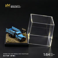 VM 1:64微缩沙滩地台带亚克力展示盒 车模沙盘拍摄造景底座展示台