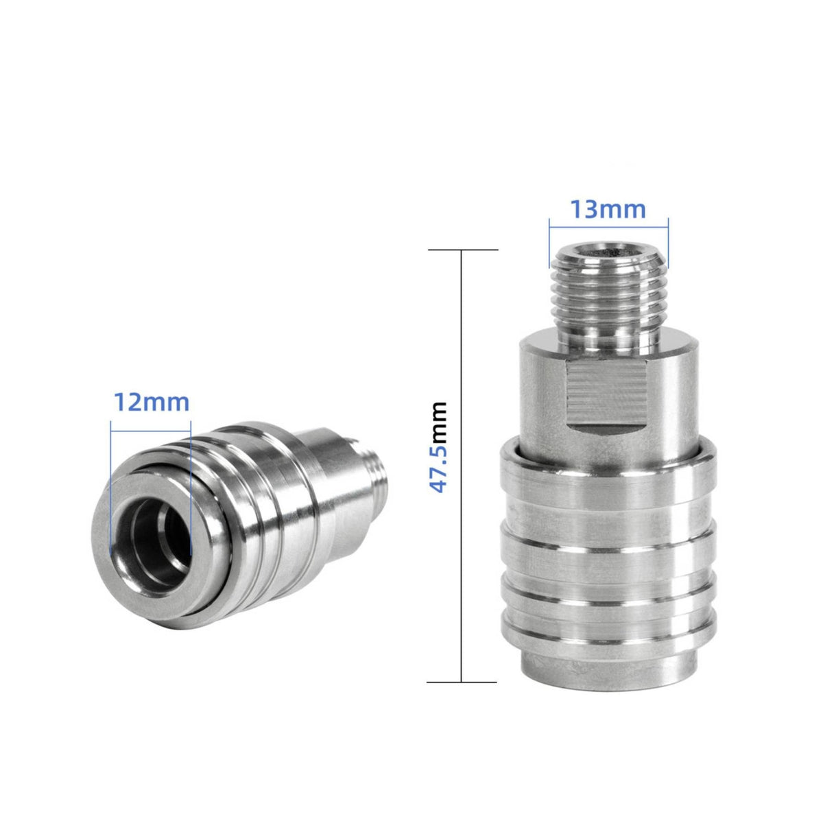 High-Pressure Stainless Steel Connector Silver-Toned Silver Self-Locking Connector Machined Grooves Hardware Accessory Compact for Cleaner