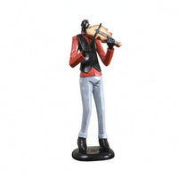 Musician Figurine Artistic Musician Statue with Artfully Shaped Sculpture for Jazz Fans, Living Room, Bookshelf