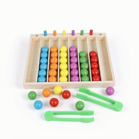 Wooden Color Sorting Toy Child-Centered Sorting Toy with Tongs Educational Hands-on for Toddlers, Preschoolers, Kids, Home