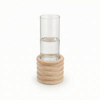 Glass Vase with Stone Base Tabletop Flower Holder Minimalist for Home Decor