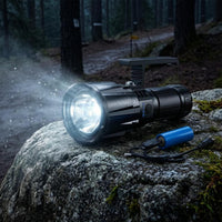 Battery Indicator Rechargeable Handheld Searchlight Side Button Zoom Searchlight Shoulder Strap Portable LED Beam Light Charging Cable