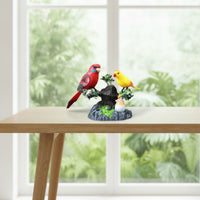 Tabletop Bird Figurine Painted Bird Ornament Sculpted Figurine with Base Natural for Collectors