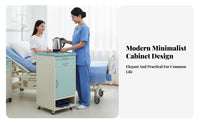 Integrated Shoe Rack Medical Nightstand with Utility Racks Water Bottle Holder Patient Cabinet Multi-Storage Design Hospital Furniture Resistant for Patients, supportgivers, Seniors, Nursing Home, recuperation central point, medical facility, Bedroom