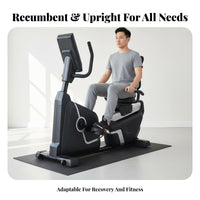 Adjustable Seat with Backrest Stationary Bike LCD Display Resistance Bike Low-Effect Workout Cardio Training Machine Heart Rate Monitor for Beginners, Gym, Home