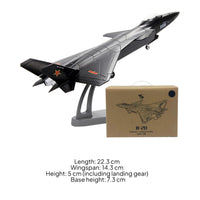 1:100 Scale J-20 Fighter Jet Model Die-Cast J-20 Model Aircraft Alloy Stealth for Aviation Enthusiasts, Collectors, Home Decor, Office